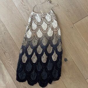 NBD Beige and Black Mini Dress